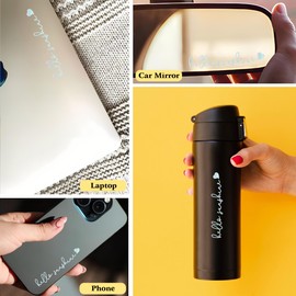 3X Hello Sunshine Car Mirror Stickers, Rearview Mirror Decal, Car Mirror Accessories, Rearview Mirror Accessories, Laptop Decals, Cute Car Stickers, Word Stickers (Pastel)