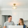 ROTTOGOON Semi Flush Mount Ceiling Light, Adjustable Hanging Gold Sloped