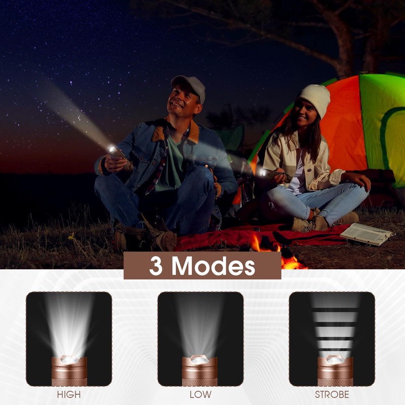 Fumete 20 Pcs LED Flashlight Torch Mini 3 Mode Tactical