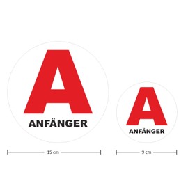 Beginner Vehicle Magnet Red A Symbol I 15 cm Round I Beginner Driver Marking A Badge International I kfz620