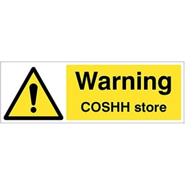 Caledonia Signs 24519G Warning COSHH store, yellow,300 x 100 mm