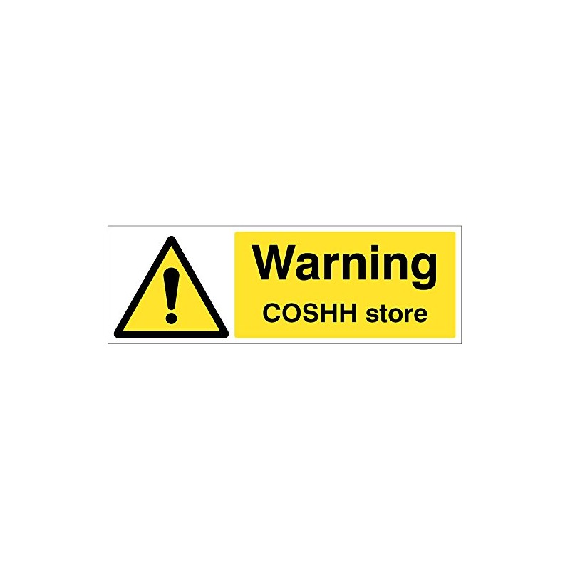 Caledonia Signs 24519G Warning COSHH store, yellow,300 x 100 mm