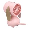 Handheld Fan Cute Cartoon Dog Shaped 3 Speeds Rechargeable Portable