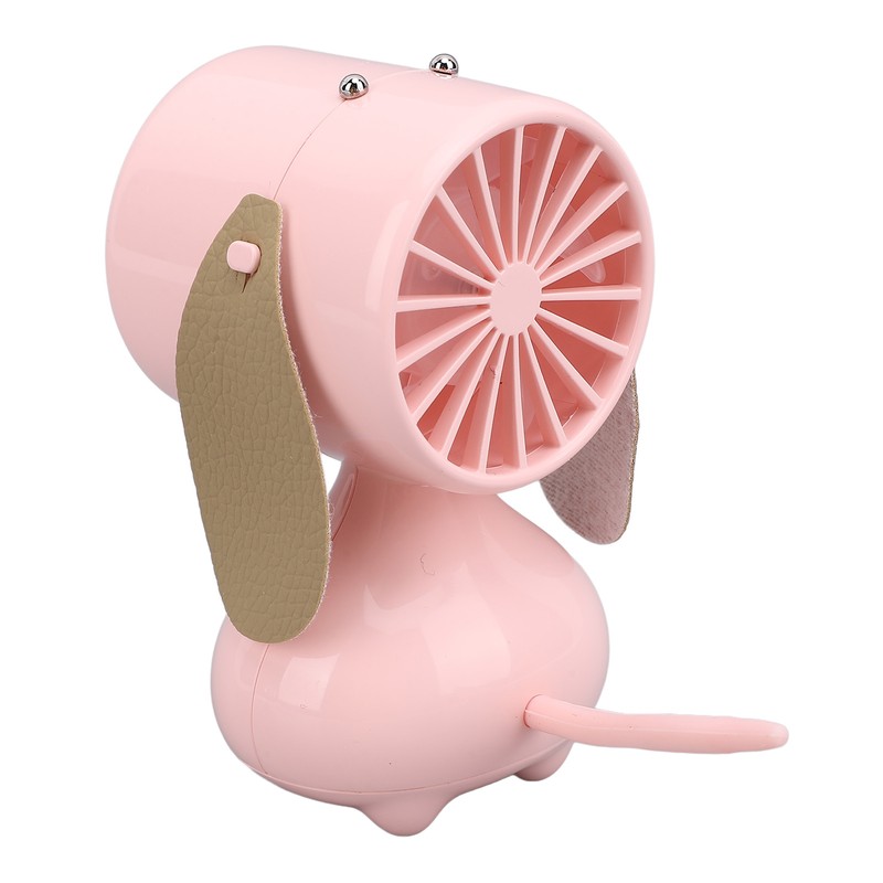 Handheld Fan Cute Cartoon Dog Shaped 3 Speeds Rechargeable Portable