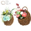 Gatuida 2Pcs Rattan Hanging Flower Basket, Wall-Mounted Woven Planter Rustic