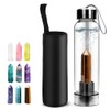HINATAA Crystal Water Bottle, Removable Healing Natural Quartz Water Bottle,