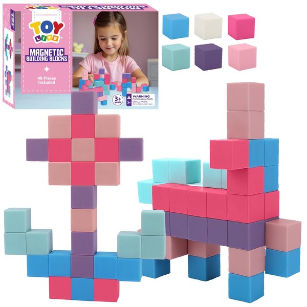 TOY Life 48 Pcs Magnetic Blocks for Kids Ages 3-5,