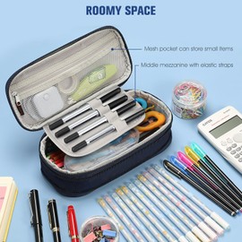 Finpac Pencil Case - Expandable Large Capacity Pencil Case, Pencil Bag, Pen Holder, Organiser, Pencil Case for School Office Boys Girls Students