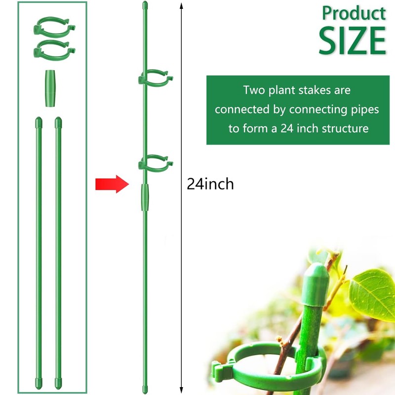 Belit 8 Pack Small Plant Support Plant Stakes, Adjustable Garden