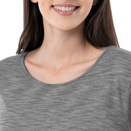 Fruit of the Loom Women's Long Sleeve Tee and Pant 2 Piece Sleep Set, Heather Grey