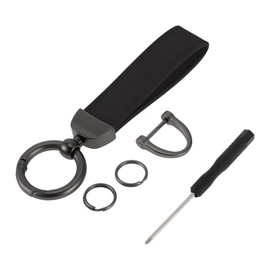 A ABSOPRO Car Keychain Universal Key Chain with Ring for Key Fobs for Home for Women Zinc Alloy Black 1 Set