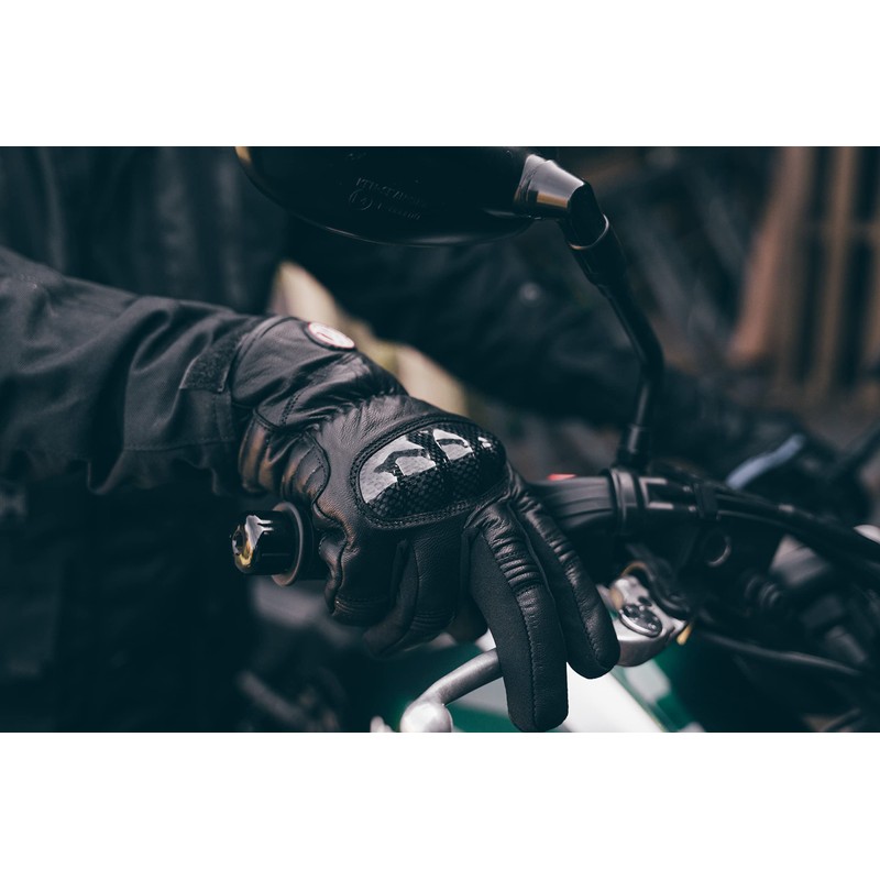 Texpeed Mens Winter Motorcycle Leather Gloves - Waterproof Motorbike Riding