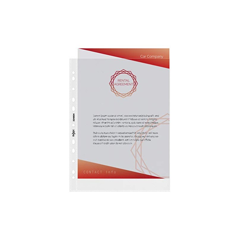 Rexel Quality A4 Punched Pockets, Embossed, Pack of 50, 224804