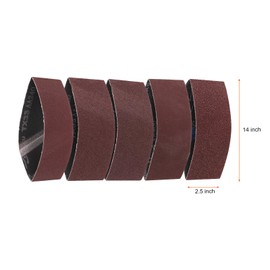 sourcing map 18pcs 2.5 x 14" Sanding Belts 3pcs Each of 60/80/120/150/240/400 Grit Aluminium Oxide Flush Joint Belt Sander Paper for Metal Woodworking Automotive Repair