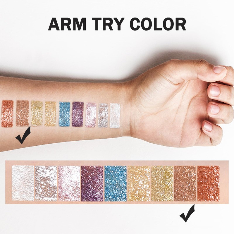Liquid Glitter Eyeshadow, Metallic Shimmer Eyeshadow Sparkly Eye Shadows Eyeliner