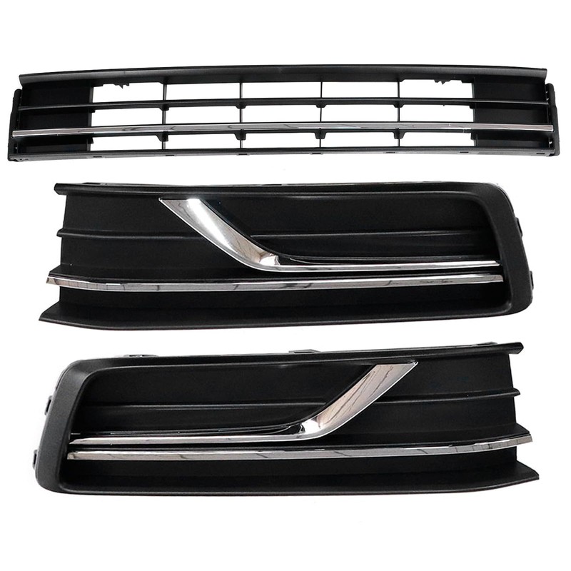 Sekeseauto 3PCS Front Bumper Lower Grille & Front Grill Fog