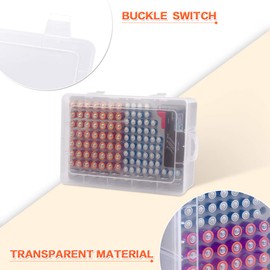 Battery Storage Organizer Box with Battery Tester, Garage Batteries Caddy Case Holder Container Holds 120+ Batteries AA AAA Lithium 3V CR123 LR44 CR2016 CR1632 CR2032 CR2025 (Batteries Not Include)