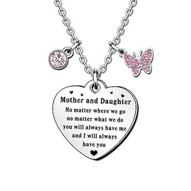 QMVMV Gifts for Mum Daughter Necklace Gifts from Mum Daughter Birthday Christmas Thanksgiving Mother's Day Gift for Mother Daughter