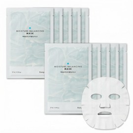 Baegayul Balancing Face Mask Sheet - Korean Facial Mask for Hydrating & Soothing Sensitive Skin, Herbal Essence & Hyaluronic Acid, Korean skincare, Mask for instant Moistureizing, Glow [ 10 Sheet ]
