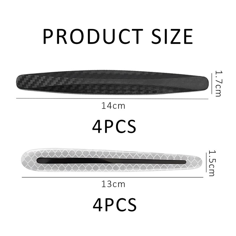 4 Car Door Side Protectors, 4 Car Handle Anti-Collision Strips,