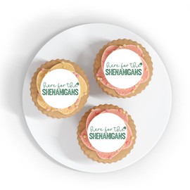 St. Patrick's Day Shenanigans Edible Cupcake Topper Decorations, Pre-Cut Edible Image, Cupcake Topper Decal, Shamrock Clover Cupcake