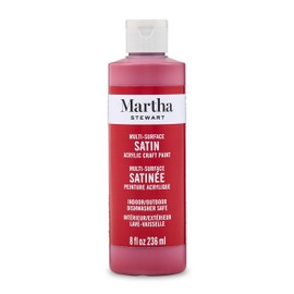 Martha Stewart, Craft Paint, Tartan Red, 8 fl oz Premium Satin Finish Paint, Perfect For Easy To Apply DIY Arts And Crafts, 68685