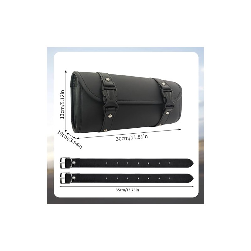 Motorcycle Saddle Bags for Motorcycle, Tool Roll, Motorcycle PU Leather,