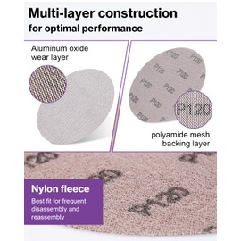 60-Piece Sanding Discs - Mesh 150 mm P120, Lytool Sandpaper - Sanding Discs for Wood, Car, Furniture - Dust-free Sanding, Compatible with Random Orbital Sanders