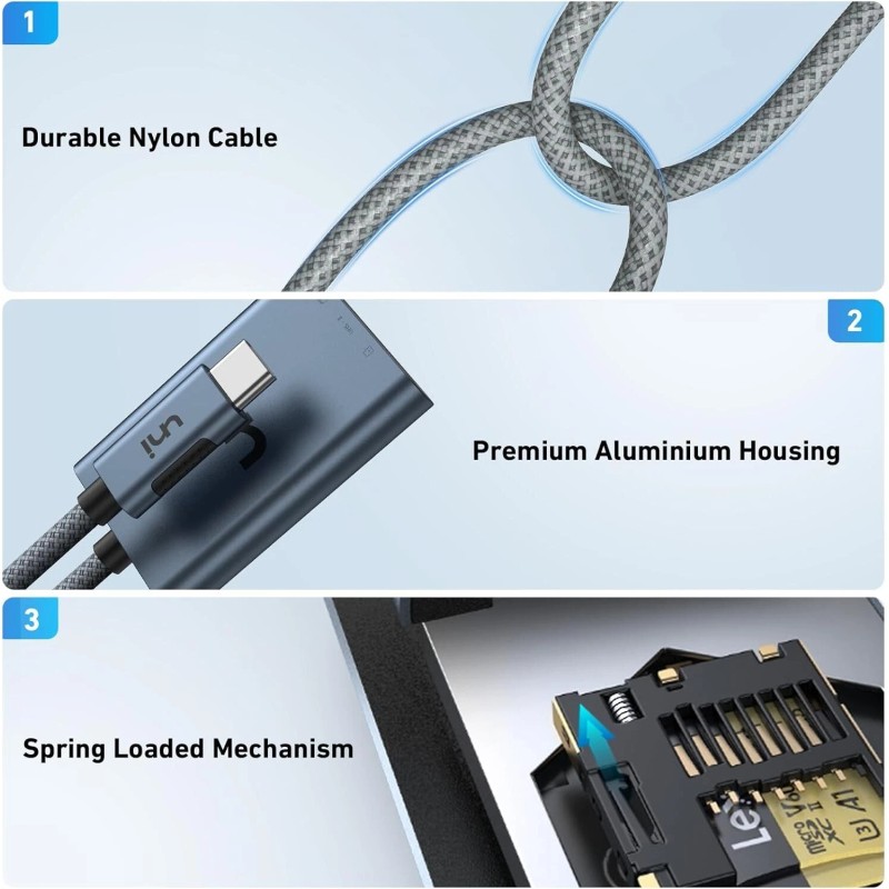 uni USB-C SD 4.0 High Speed Card Reader for Micro