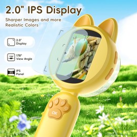 Microscope for Kids, 40X Magnification with 2" LCD Screen & 8 LED Lights, Portable Handheld Pocket Jewelers Loupe & Magnifying Glass for Coins, Trichomes, and Collectibles