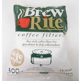 Brew Rite Disc Style 3" 3 1/2" Coffee Filters 300 Count For Percolator & Drip Coffeemakers