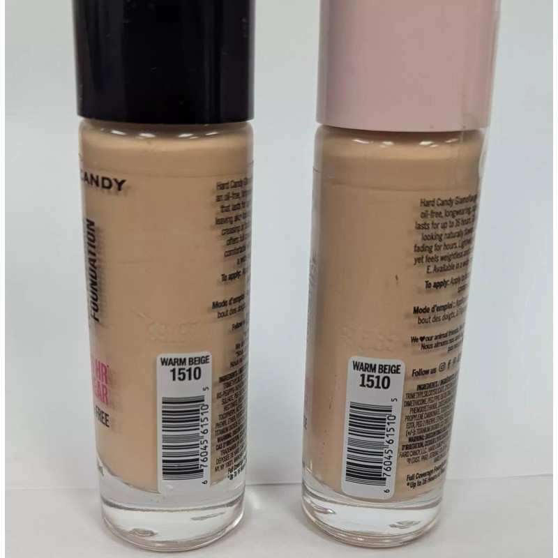 HARD CANDY FULL COVERAGE FOUNDATION OIL FREE WARM BEIGE 1510