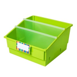 Really Good Stuff Picture Book Library Bins With Dividers - Neon Set Of 4