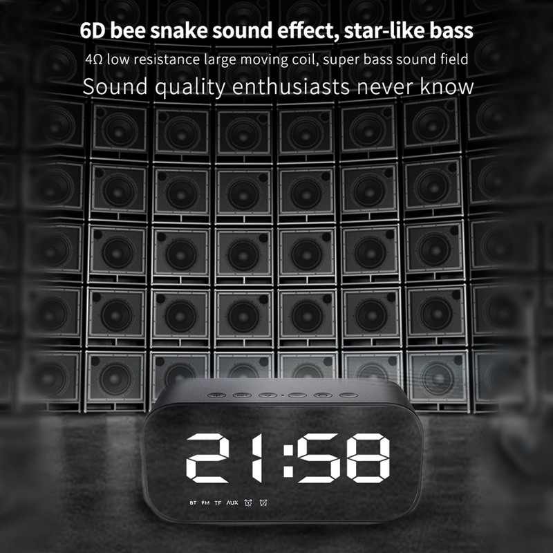 Alarm Clock Radio Portable Dimmer Control Dual Alarm FM Alarm