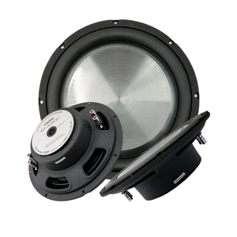 Clarion WF2520D 1000W Max 10"Dual 4Ohm Voice Coil Shallow-Mount Subwoofer