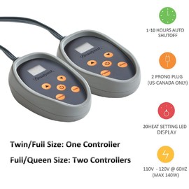 Beautyrest Electric Blanket Luxurious Micro Fleece Ultra Soft Ribbed Textured, Cozy and Snuggly Cover for Cold Weather, Fast Heating, Auto Shut Off, 20 Level Heat Setting Controller, Queen, Blue