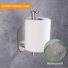WYSE Self Adhesive Silver Toilet Paper Holder,Wall Mount Tissue Holder for Bathroom RV,No Drilling Toilet Paper Roll Holders,SUS304 Stainless Steel Toilet Roll Holder