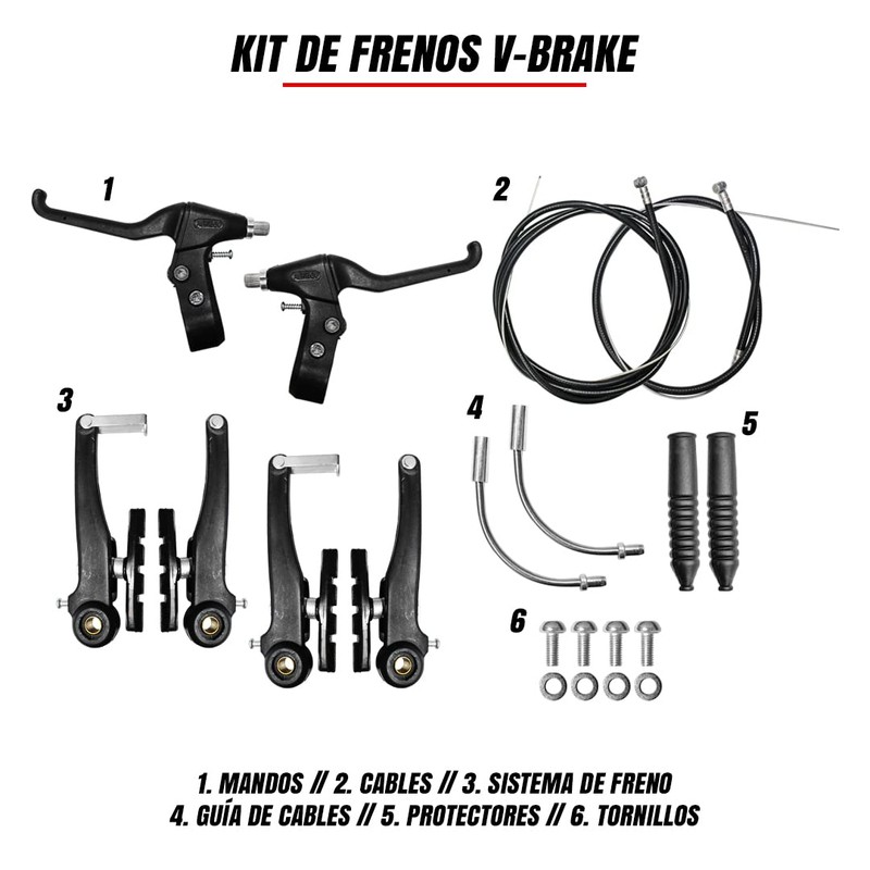 ALTREGO Frenos Bicicleta V-Brake de Acero Plastificado, Juego Completo