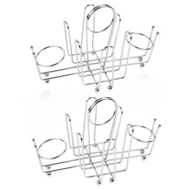 TrueCraftware- 9" x 5" x 5-3/4" Sugar Packet Holder Chrome Plated Set of 2- Metal Sweetener Container Coffee Accessories Sugar Caddy Holder for Restaurant Home Sugar Tea Bag Basket