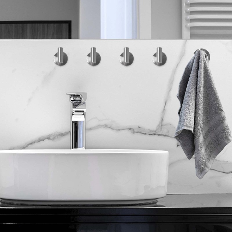 ProChosen 4 Pack Towel Hooks, Wall Coat Hook Bathroom Matte