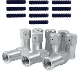 Bryke Racing Quick Change Cover Nuts with Studs, 10 Pack, Stainless Steel, Hex, 3/8"-16