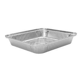 M1SS (Pack of 200)- Large Aluminium Foil Trays Food Container with lids 9 x 9 x 1.5 Inches Square Tin Foil Recyclable Disposable Foil Pan Catering for Grilling Baking Roasting-Home Restaurant