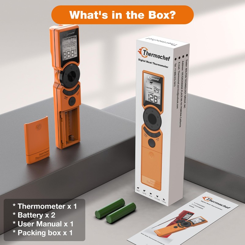 Thermochef Digital Meat Thermometer for Grill, Instant Read Food Thermometers