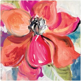Fine Art Canvas Living Coral Magnolia Canvas Wall Decor by Artist Lanie Loreth for Living Room, Bedroom, Bathroom, Kitchen, Office, Bar, Dining & Guest Room - Ready to Hang - 32 in x 32 in
