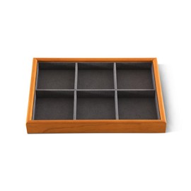 Dansmiy Cherry Wood Bracelet Watch Storage Tray, Stackable Wooden Jewelry Organizer Display Tray, 6 Grid Bangle Jewelry Accessories Holder Plate