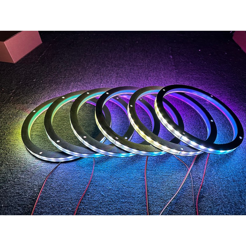 NA 6PCS 6.5" Car LED Speaker Ring Light Kit Dream