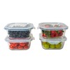 Bonita Home Square Glass Storage Container, Stackable BPA Free Airtight