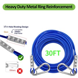 Catapamey Dog Tie Out Cable and Stake,360° Swivel Dog Run Anchor -with 30FT Heavy Duty Cable,Dog Runner for Yard- for Large Dogs up to 150 lbs-Dog Stakes for Outside Yard Outdoor Camping