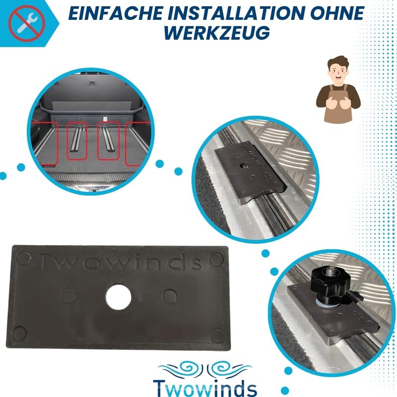 Twowinds 4 x Guide Holder, Multiflex Board T5 T6 Multivan