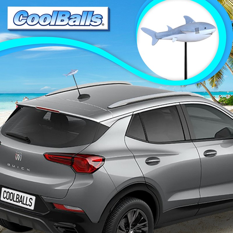 Cooltoppers Cool Jaws Shark Car Antenna Topper Auto Accessory -